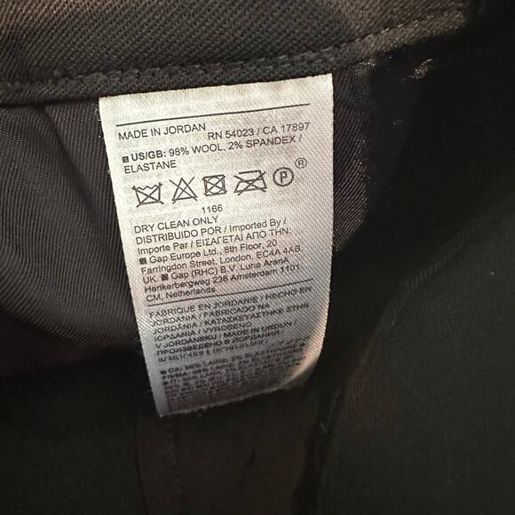 Banana Republic High Rise Modern Straight Siena Italian Wool Pant Black 4 - Picture 7 of 11